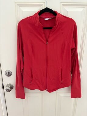 Athleta Salutation Jacket in Red Lychee Size Large
